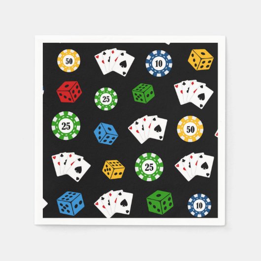 Papieren servetten van het Casino-patroon (Voorkant)