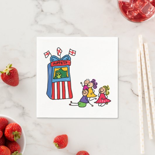 Papieren servetten van marionet Show (Insitu)