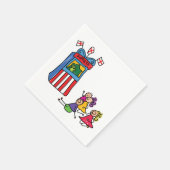 Papieren servetten van marionet Show (Hoek)