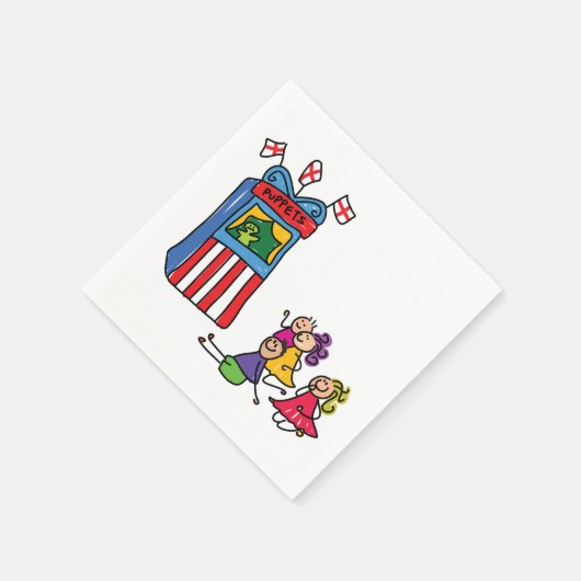 Papieren servetten van marionet Show (Hoek)