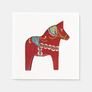 Papieren servetten van Red Dala Horse
