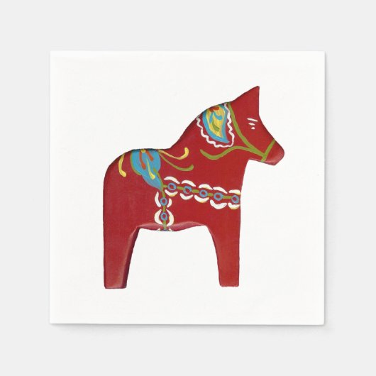 Papieren servetten van Red Dala Horse (Voorkant)