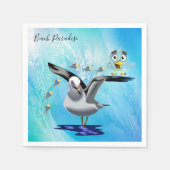 Papieren servetten, vis zeemeeuw vogel oceaan golf servet (Voorkant)