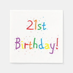 Papieren servetten voor "21st Birthday"