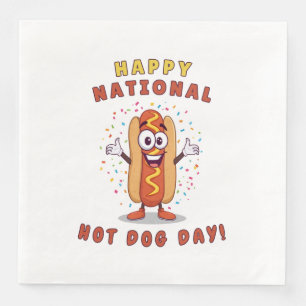 Papieren servetten voor National Hot Dog Day