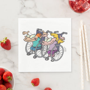Papieren servetten voor rolstoelrace