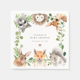 Papieren servetten voor Woodland Animals Baby Show