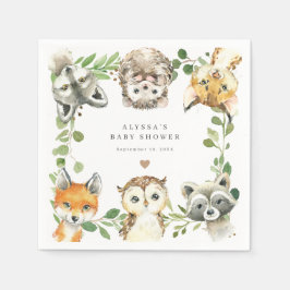 Papieren servetten voor Woodland Animals Baby Show