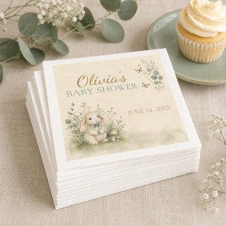 Papieren servetten voor Woodland Bunny baby shower