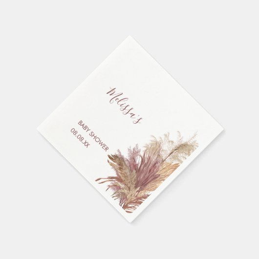 Papieren servetten Waterverf Pampas Grass Mauve Ro (Hoek)