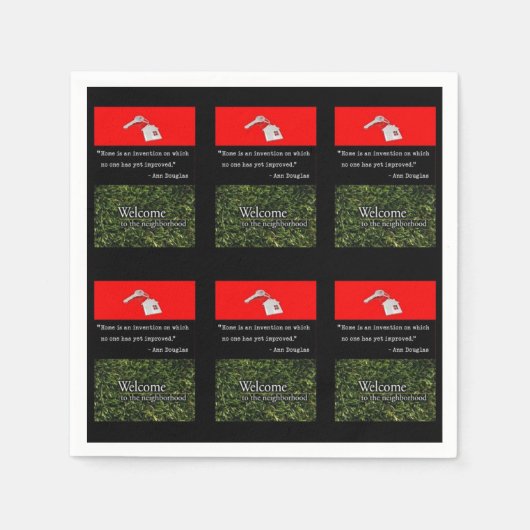 Papieren servetten Welkom in de buurt (Voorkant)