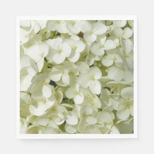 Papieren servetten-witte hortensia's servet (Voorkant)