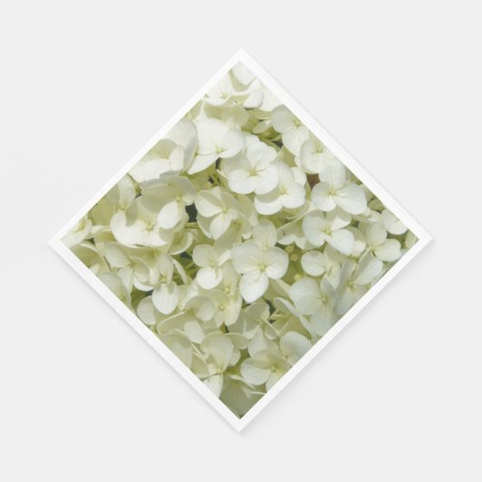 Papieren servetten-witte hortensia's servet (Hoek)