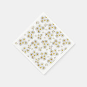 Papieren servetten, witte madeliefjes servet (Hoek)