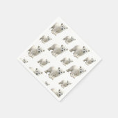 Papieren servetten, witte polaire Beren servetten (Hoek)