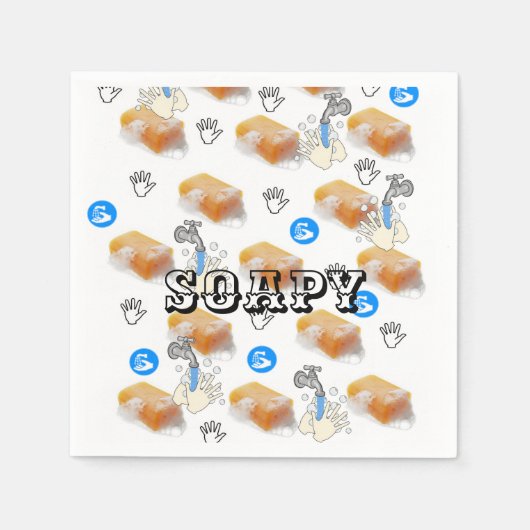 Papieren servetten, zeepkraan Wassen Handen Servet (Voorkant)