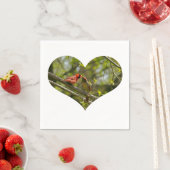 Papieren servetten, zoenende kardinalen. servet (Insitu)