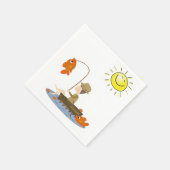 Papieren servetten, zon Gevist vis visser Servet (Hoek)