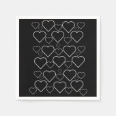 Papieren servetten, zwarte & witte harten servet (Voorkant)