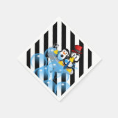 Papieren servetten, zwarte & witte strepen Pinguïn Servet (Hoek)