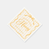 Papieren serviet voor huwelijksfeest met honingthe servet (Hoek)