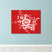 Papieren snijbloemen ・ Dubbel geluk Canvas Afdruk (Insitu (Houten vloer))