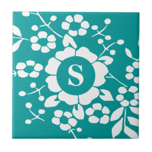 Papieren snijbloemen - Monogram Tegeltje