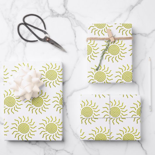 Papieren snijgeel zonnafdruk inpakpapier vel (Voorkant)