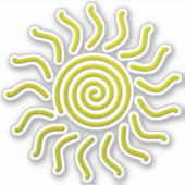 Papieren snijgeel zonnafdruk sticker (Voorkant)