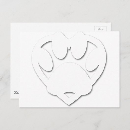 Papieren snijkop en hartvorm briefkaart (Voorkant / Achterkant)