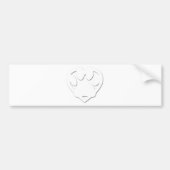 Papieren snijkop en hartvorm bumpersticker (Voorkant)