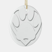 Papieren snijkop en hartvorm keramisch ornament (Rechts)