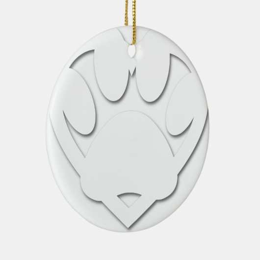 Papieren snijkop en hartvorm keramisch ornament (Rechts)