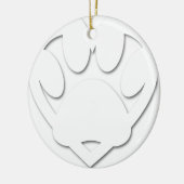 Papieren snijkop en hartvorm keramisch ornament (Links)