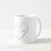 Papieren snijkop en hartvorm koffiemok (Voorkant rechts)