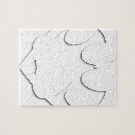 Papieren snijkop en hartvorm legpuzzel (Horizontaal)