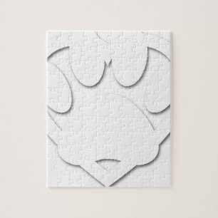 Papieren snijkop en hartvorm legpuzzel