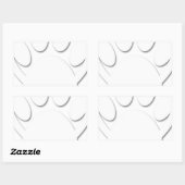 Papieren snijkop en hartvorm rechthoekige sticker (Vel)