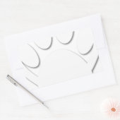 Papieren snijkop en hartvorm rechthoekige sticker (Envelop)