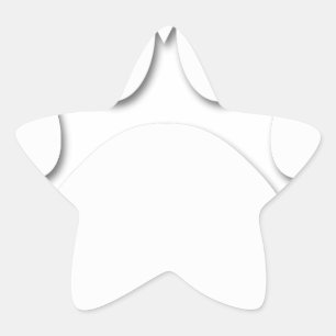Papieren snijkop en hartvorm ster sticker