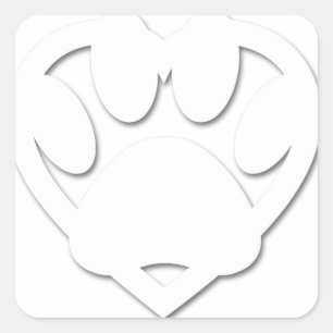 Papieren snijkop en hartvorm vierkante sticker