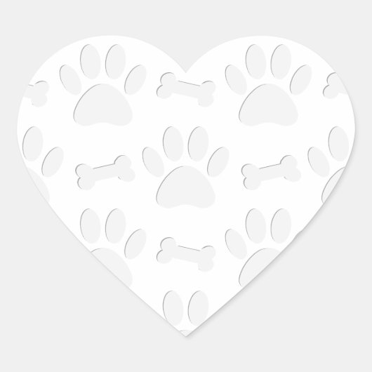 Papieren snijpunten en Botten patroon Hart Sticker (Voorkant)
