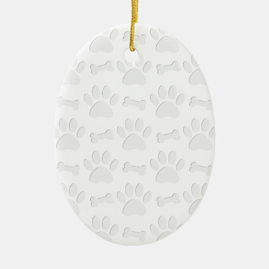 Papieren snijpunten en Botten patroon Keramisch Ornament (Voorkant)