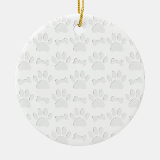 Papieren snijpunten en Botten patroon Keramisch Ornament (Voorkant)