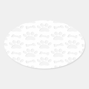 Papieren snijpunten en Botten patroon Ovale Sticker