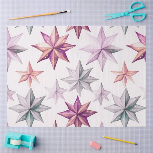 Papieren sterren en sneeuwvlokken Kerstmis Tissuepapier (Craft)