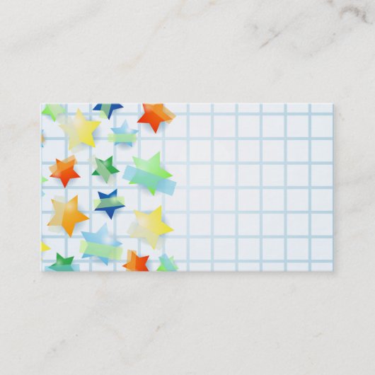 Papieren sterren, visitekaartje (Voorkant)