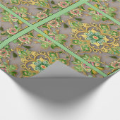 Papieren textielkant, groen ompakken cadeaupapier (Hoek)