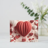 Papieren Valentijnsdag hart hete luchtballonnen Feestdagenkaart (Staand voorkant)