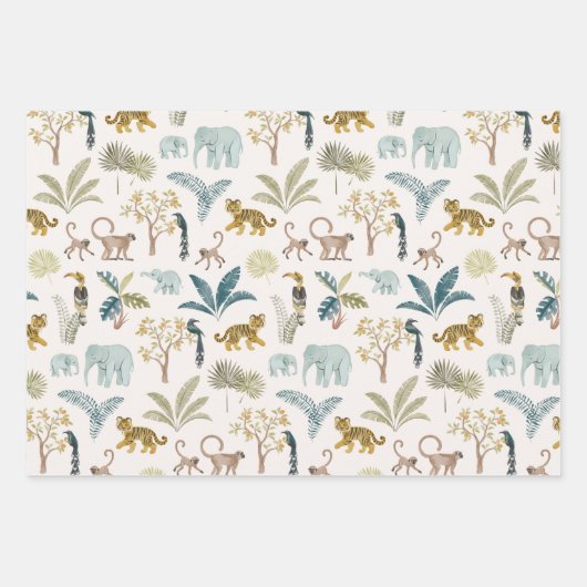 Papieren vellen Baby shower van oerwoud Giftwrap (Voorkant)